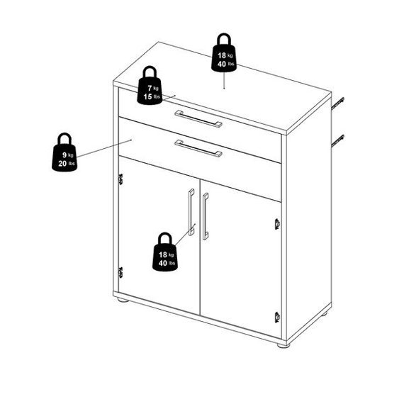 Szafka biurowa czarny mat 89 cm Prima