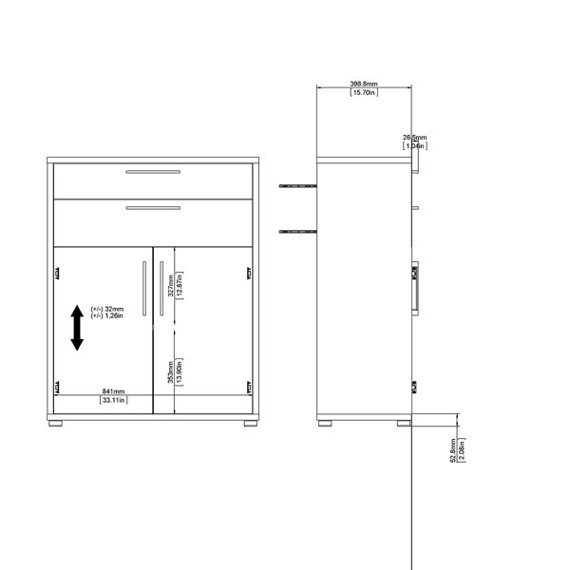 Szafka biurowa czarny mat 89 cm Prima