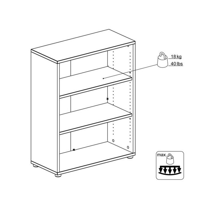 Szafka biurowa dwudrzwiowa czarna mat mat 89 cm Prima