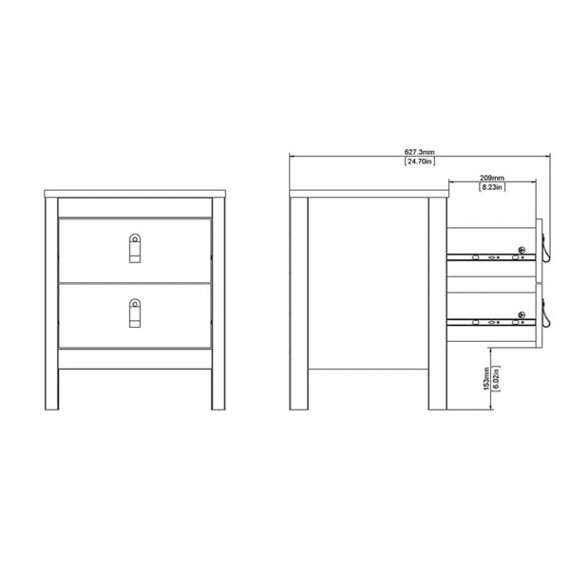 Szafka nocna czarna mat 44 cm Madrid 