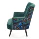 Fotel wypoczynkowy Pagoni tkanina velvet zielona, tył tkanina Bluvel #78, nóżki czarne