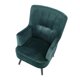 Fotel wypoczynkowy Pagoni tkanina velvet zielona, tył tkanina Bluvel #78, nóżki czarne