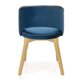 Krzesło tapicerowane Marino tkanina velvet granatowa, nóżki drewno lite bukowe dąb miodowy