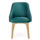 Krzesło tapicerowane Toledo 2 tkanina velvet Monolith 37 ciemny zielony, nóżki drewno lite bukowe dąb miodowy