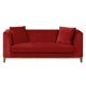 Sofa tapicerowana Lily, 3 osobowa, czerwona, nóżki orzech